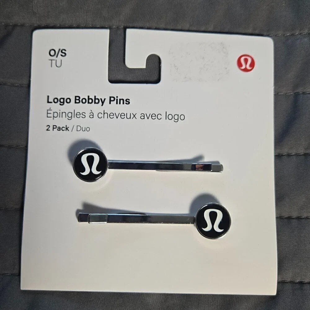 NWT Lululemon Logo Bobby Pins *2 Pack - Black